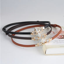 Load image into Gallery viewer, Fashionable Versatile Alloy Buckle Waist Belt Adjustable Imitation Leather Thin Waistband Coat Dress Waist Decoration Belt