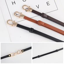 Load image into Gallery viewer, Fashionable Versatile Alloy Buckle Waist Belt Adjustable Imitation Leather Thin Waistband Coat Dress Waist Decoration Belt