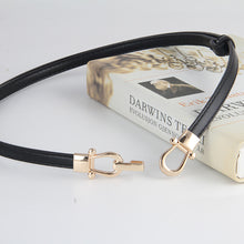 Load image into Gallery viewer, Fashionable Versatile Alloy Buckle Waist Belt Adjustable Imitation Leather Thin Waistband Coat Dress Waist Decoration Belt