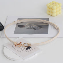 Load image into Gallery viewer, Fashionable Versatile Alloy Buckle Waist Belt Adjustable Imitation Leather Thin Waistband Coat Dress Waist Decoration Belt