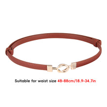 Load image into Gallery viewer, Simple Versatile Alloy Cross Buckle Waist Belt Adjustable Imitation Leather Thin Waistband Clothes Waist Decoration Belt