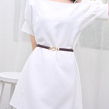 Load image into Gallery viewer, Simple Versatile Alloy Cross Buckle Waist Belt Adjustable Imitation Leather Thin Waistband Clothes Waist Decoration Belt