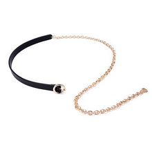 Load image into Gallery viewer, Black Thin Waistband Metal Waist Chain Splicing Adjustable Versatile Dress Shirt Waist Decoration Belt Apparel Accessory for Women