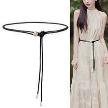 Load image into Gallery viewer, Soft Knotted Thin Waist Belt Adjustable Alloy Buckle Waistband Simple Versatile Dress Waist Decoration Belt Clothing Accessory