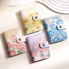 Load image into Gallery viewer, Vintage Painting Card Bag PU Leather Large Capacity Compact Portable Bus Card Credit Card Bank Card Holder Wallet for Women