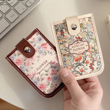 Load image into Gallery viewer, Creative Cartoon Flower Pull Card Bag Retro Fashionable Compact Portable Certificate Storage Bag Credit Card Bank Card Holder