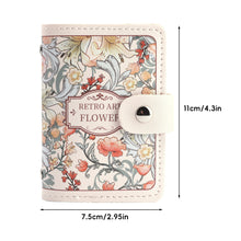 Load image into Gallery viewer, Flower Painting Card Bag Fashionable Retro Large Capacity Compact Portable Bus Card Credit Card Bank Card Holder Wallet for Women