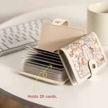 Load image into Gallery viewer, Flower Painting Card Bag Fashionable Retro Large Capacity Compact Portable Bus Card Credit Card Bank Card Holder Wallet for Women