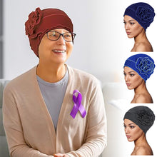 Load image into Gallery viewer, Flower Hat Elegant and Charming Ladies' Large Flower Headscarf Hat Elastic Chemotherapy Hat