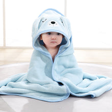 Load image into Gallery viewer, Toddler Bathrobe Infant Bath Towel Boy Girl Blankets Swaddle With Hood Cartoon Coral Fleece Towel Blanket Newborn Kids Bedding