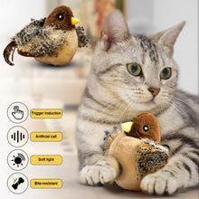 Load image into Gallery viewer, Interactive Cat Toys Flying Bird Cat Toy Flapping Wings Sparrow Toys Vivid Chirping Simulation Bird Interactive Cat Toy