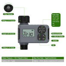 Load image into Gallery viewer, Automatic Water Timer Intelligent Irrigation Watering System Sprinkler Timer Garden Programmer Equipment IPX7 LCD Display