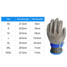 Load image into Gallery viewer, 1Pc 316 Stainless Steel Wire Metal Mesh Gloves Gardening Butcher Safety Work Glove Kitchen Full Finger Cut Resistant Gloves