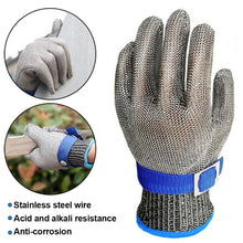 Load image into Gallery viewer, 1Pc 316 Stainless Steel Wire Metal Mesh Gloves Gardening Butcher Safety Work Glove Kitchen Full Finger Cut Resistant Gloves