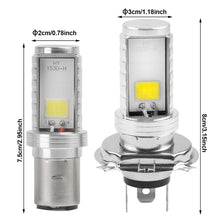 Load image into Gallery viewer, Motorcycle LED Headlight H4 H6 BA20D COB Headlight Led Motorcycle Scooter Light Super Bright Light lamp Moto DRL Lights