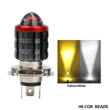 Load image into Gallery viewer, H6 BA20D Motorcycle LED Headlight 3570 Chips High Low Beam Scooter Motorbike H4 HS1 Headlamp Yellow White Fog Lights