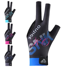 Load image into Gallery viewer, 1PC Professional Three-Finger Printed Billiard Gloves With Non-Slip Mat Self-Adhesive Cloth Fixed Breathable Snooker Match Training Gloves