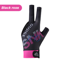 Load image into Gallery viewer, 1PC Professional Three-Finger Printed Billiard Gloves With Non-Slip Mat Self-Adhesive Cloth Fixed Breathable Snooker Match Training Gloves