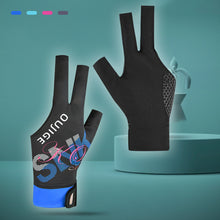 Load image into Gallery viewer, 1PC Professional Three-Finger Printed Billiard Gloves With Non-Slip Mat Self-Adhesive Cloth Fixed Breathable Snooker Match Training Gloves