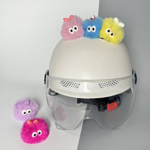 Load image into Gallery viewer, 1PC Soft Plush Ball with Big Eyes Car Motorcycle Helmet Decoration For Motocross Full Face Off Road Helmet Sticker