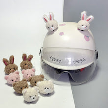 Load image into Gallery viewer, 2Pcs Motorcycle Helmet Decoration Bear Rabbit Doll Sticker Helmet Decor for Motorbike Bicycle Headwear Accessories