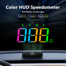 Load image into Gallery viewer, Car Colorful Digital GPS HUD Head Display Speedometer Speed Meter for Truck Plug and Play Auto Part Accessories with KMH or MPH Display