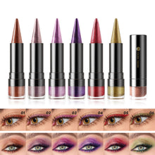 Load image into Gallery viewer, 6 Colors Pointy Shiny Lipstick Facial Multi-purpose Non-sticky Long-lasting Matte Pearl Lipstick Lip Liner Eyeshadow Eyeliner