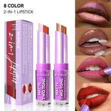 Load image into Gallery viewer, 8 Colors Two-tone Lipstick Pearlescent Matte Moisturizing Non-sticky Long-lasting Lipstick Gradient Lip Makeup Cosmetics for Women