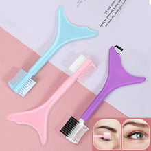 Load image into Gallery viewer, Double-headed Multifunctional Silicone Eye Makeup Aid Mascara Brush Eyeliner Eyeshadow Lipstick Baffle Washable Portable Beauty Tool