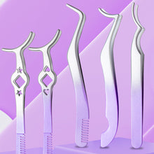 Load image into Gallery viewer, Stainless Steel Gradient False Eyelash Tweezer Portable Convenient False Eyelash Auxiliary Tweezers Beauty Makeup Tool