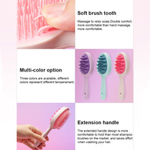 Load image into Gallery viewer, Double-sided Double-tooth Handle Shampoo Brush Scalp Massage Clean Shampoo Comb Portable Wet Dry Dual-use Shampoo Brush