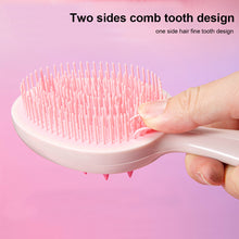 Load image into Gallery viewer, Double-sided Double-tooth Handle Shampoo Brush Scalp Massage Clean Shampoo Comb Portable Wet Dry Dual-use Shampoo Brush