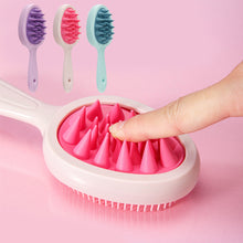 Load image into Gallery viewer, Double-sided Double-tooth Handle Shampoo Brush Scalp Massage Clean Shampoo Comb Portable Wet Dry Dual-use Shampoo Brush