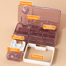 Load image into Gallery viewer, Multifunctional Pill Box Cutting Grinding Storing Medicine Sealed Box Moistureproof Dustproof Portable Divided Medicine Box