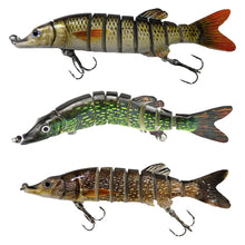 Load image into Gallery viewer, 1PC 12.5CM/17G Nine Section Lure Bait Flexible Swimming Posture Simulation Esox Reicherti Fake Bait