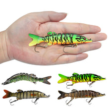 Load image into Gallery viewer, 1PC 12.5CM/17G Nine Section Lure Bait Flexible Swimming Posture Simulation Esox Reicherti Fake Bait