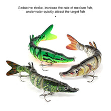 Load image into Gallery viewer, 1PC 12.5CM/17G Nine Section Lure Bait Flexible Swimming Posture Simulation Esox Reicherti Fake Bait