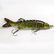 Load image into Gallery viewer, 1PC 12.5CM/17G Nine Section Lure Bait Flexible Swimming Posture Simulation Esox Reicherti Fake Bait