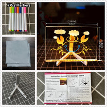 Load image into Gallery viewer, Erasable Transparent Luminous Acrylic Notepad Home Tips Message Board with Brackets Stall Small Blackboard Whiteboard Writing Board