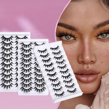 Load image into Gallery viewer, 10 Pair Set Thick False Eyelash Beautiful Eyelash Long Black Terrier Thick Eyelash Extend Ion Performance Decoration Eyelashes