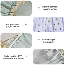 Load image into Gallery viewer, Waterproof Star Double Shower Cap Hair Cap Hot Gold Printed Terylene Cotton Shower Cap Bathing Women
