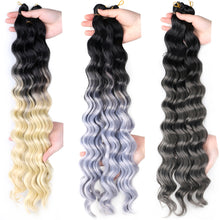 Load image into Gallery viewer, Chemical Fiber High-temperature Silk Wig Hair Handle Wave Crochet Hair Curved Hair Handle Crochet Hair Braided Dirty Braid Wig