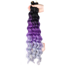 Load image into Gallery viewer, Chemical Fiber High-temperature Silk Wig Hair Handle Wave Crochet Hair Curved Hair Handle Crochet Hair Braided Dirty Braid Wig