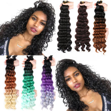 Load image into Gallery viewer, Chemical Fiber High-temperature Silk Wig Hair Handle Wave Crochet Hair Curved Hair Handle Crochet Hair Braided Dirty Braid Wig