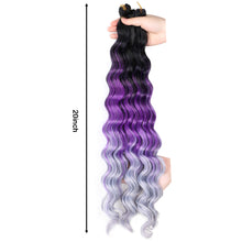 Load image into Gallery viewer, Chemical Fiber High-temperature Silk Wig Hair Handle Wave Crochet Hair Curved Hair Handle Crochet Hair Braided Dirty Braid Wig