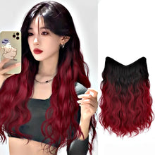 Load image into Gallery viewer, Wig Piece One Piece Paris Painted Gradient Women's Long Hair Curly Hair Increased Volume Fluffy Water Ripple Simulated Hair Patch