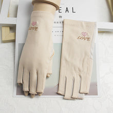 Load image into Gallery viewer, Half Finger Gloves for Sun Protection Women's Summer Driving UV Protection Cotton Thin Design Cycling Anti Slip Leak Proof Half Finger Nail Gloves