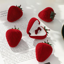 Load image into Gallery viewer, Strawberry Ring Box Children's Cute Jewelry Box Plush Storage Box Gift Box Jewelry Box