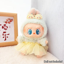 Load image into Gallery viewer, Miniature Saree and Dumpling Hair Clip Set for 17cm Labubu Dolls Cute DIY Doll Clothes Fashion Accessories Lovely Outfit Gifts for Girls Friends