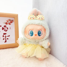 Load image into Gallery viewer, Miniature Saree and Dumpling Hair Clip Set for 17cm Labubu Dolls Cute DIY Doll Clothes Fashion Accessories Lovely Outfit Gifts for Girls Friends